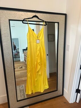 Laundry by Shelli Segal Yellow Ruffle Maxi Dress